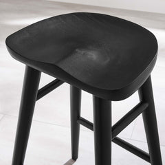 Saville Black Backless Wood Counter Stools (Set of 2) - Ornate Home