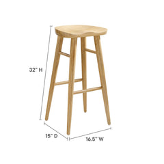Saville Oak Backless Wood Bar Stools (Set of 2) - Ornate Home