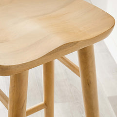 Saville Oak Backless Wood Bar Stools (Set of 2) - Ornate Home