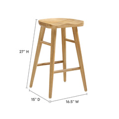 Saville Oak Backless Wood Counter Stools (Set of 2) - Ornate Home