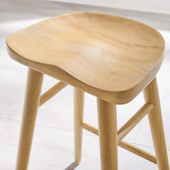 Saville Oak Backless Wood Counter Stools (Set of 2) - Ornate Home