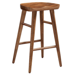 Saville Walnut Backless Wood Counter Stools (Set of 2) - Ornate Home
