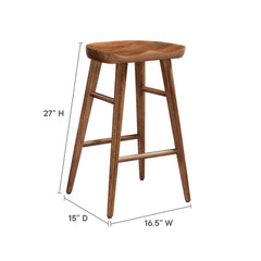 Saville Walnut Backless Wood Counter Stools (Set of 2) - Ornate Home
