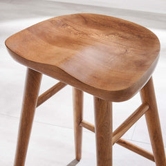 Saville Walnut Backless Wood Counter Stools (Set of 2) - Ornate Home