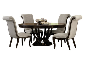 Savion Neutral/Espresso 5-piece Oval Table Dinig Table Set - Ornate Home