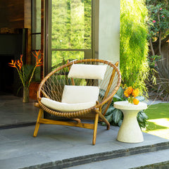 Savitri Off White Outdoor Side Table - Ornate Home