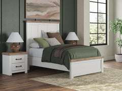 Savonport White/Brown Full Panel Bed - Ornate Home