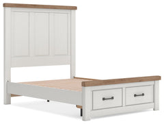 Savonport White/Brown Full Panel Storage Bed - Ornate Home