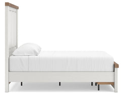 Savonport White/Brown Full Panel Storage Bed - Ornate Home