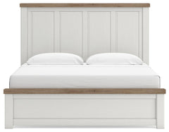 Savonport White/Brown King Panel Bed - Ornate Home