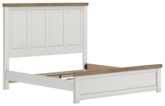 Savonport White/Brown King Panel Bed - Ornate Home