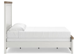 Savonport White/Brown King Panel Bed - Ornate Home