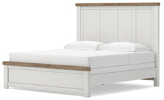 Savonport White/Brown King Panel Bed - Ornate Home