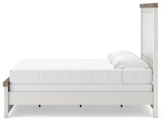 Savonport White/Brown King Panel Bed - Ornate Home
