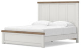 Savonport White/Brown King Panel Bed with Storage - Ornate Home