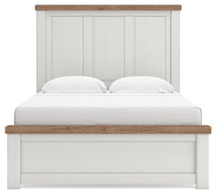 Savonport White/Brown Queen Panel Bed - Ornate Home