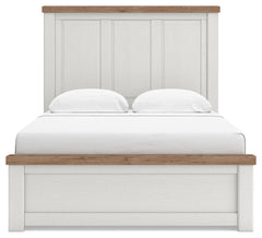 Savonport White/Brown Queen Panel Bed w/ Storage - Ornate Home