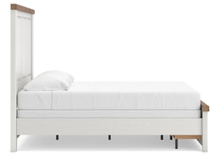 Savonport White/Brown Queen Panel Storage Bed - Ornate Home