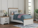 Savonport White/Brown Twin Panel Bed - Ornate Home