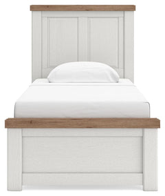 Savonport White/Brown Twin Panel Bed - Ornate Home
