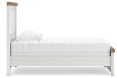 Savonport White/Brown Twin Panel Bed - Ornate Home