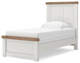 Savonport White/Brown Twin Panel Bed - Ornate Home