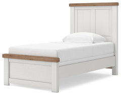 Savonport White/Brown Twin Panel Bed - Ornate Home