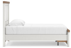 Savonport White/Brown Twin Panel Storage Bed - Ornate Home