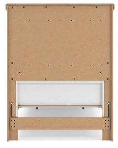 Savonport White/Brown Twin Panel Storage Bed - Ornate Home