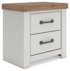 Savonport White/Brown Two Drawer Nightstand - Ornate Home
