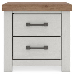 Savonport White/Brown Two Drawer Nightstand - Ornate Home