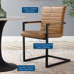 Savoy Tan Vegan Leather Dining Chairs (Set of 2) - Ornate Home