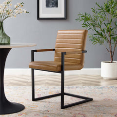 Savoy Tan Vegan Leather Dining Chairs (Set of 2) - Ornate Home
