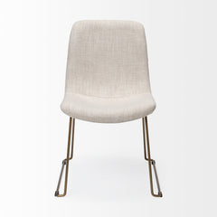 Sawyer Beige/Gold Solid Back Dining Side Chair (Set of 2) - Ornate Home