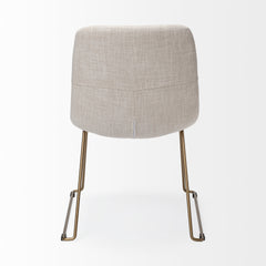 Sawyer Beige/Gold Solid Back Dining Side Chair (Set of 2) - Ornate Home