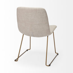 Sawyer Beige/Gold Solid Back Dining Side Chair (Set of 2) - Ornate Home