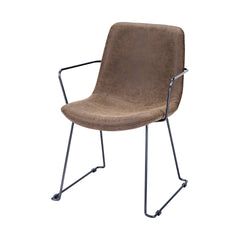Sawyer Brown/Black Solid Back Dining Arm Chair