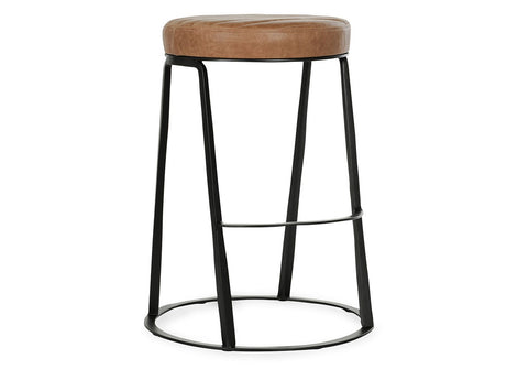 Sawyer Chestnut Brown Leather Counter Stool - Ornate Home