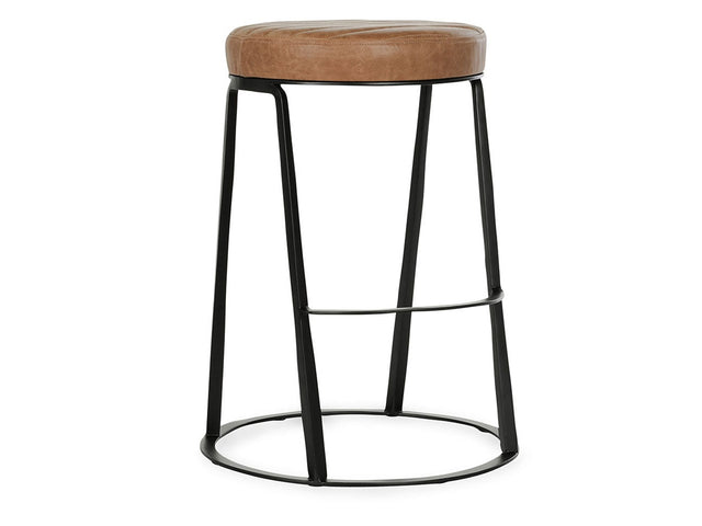 Sawyer Chestnut Brown Leather Counter Stool - Ornate Home