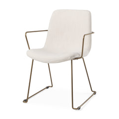 Sawyer Cream/Gold Solid Back Dining Side Chair - Ornate Home