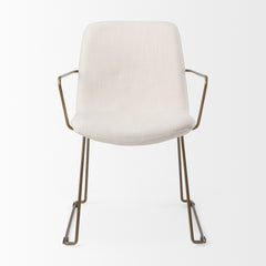 Sawyer Cream/Gold Solid Back Dining Side Chair - Ornate Home