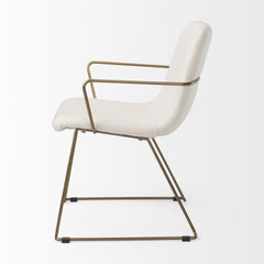 Sawyer Cream/Gold Solid Back Dining Side Chair - Ornate Home