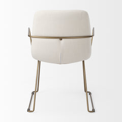 Sawyer Cream/Gold Solid Back Dining Side Chair - Ornate Home
