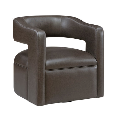 Sawyer Dark Coffee Swivel Chair - Ornate Home