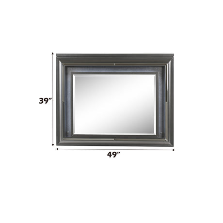 Sawyer Metallic Gray Mirror (LED) - Ornate Home