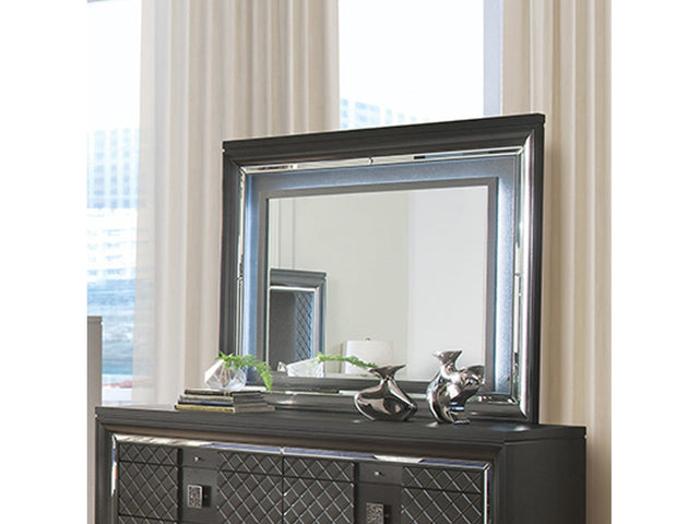 Sawyer Metallic Gray Mirror (LED) - Ornate Home