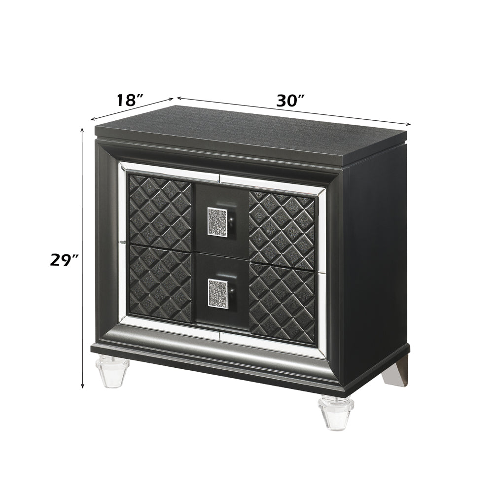 Sawyer Metallic Gray Nightstand - Ornate Home