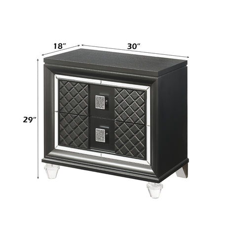 Sawyer Metallic Gray Nightstand - Ornate Home