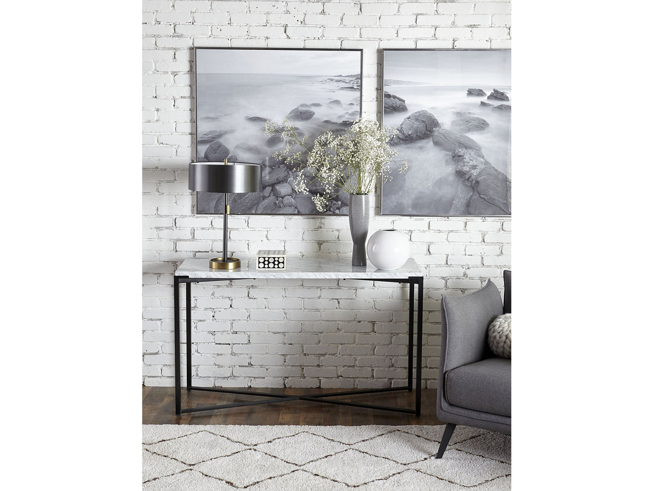 Saxon Console Table in Matte Black - Ornate Home