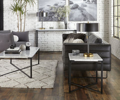 Saxon End Table in Matte Black - Ornate Home